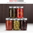 thumbnail image 2 of Glass Regular Mouth Mason Jars, ( 4 Pack - 12 Ounce) Glass Jars with Silver Metal Airtight Lids for Meal Prep, Food Storage, Canning, Drinking, for Overnight Oats, Jelly, Dry Food, 2 of 6