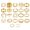 Golden, variant on 22Pcs/Set Women Rings High Gloss Polished Hypoallergenic Assorted Alloy Gift Fashion Jewelry Hollow Love Heart Finger Opening Rings for Party