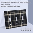 thumbnail image 4 of Dailycode Light Switch Plate Covers 2 Gang Wall Plate Plastics Outlet Covers for Kitchen Home Office Decor Dark Navy Blue Plaid, 4 of 8