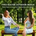 thumbnail image 3 of Outsunny 2-Seat Wood Garden Bench, Slated Patio Bench Outdoor Bench, Carbonized, 3 of 9