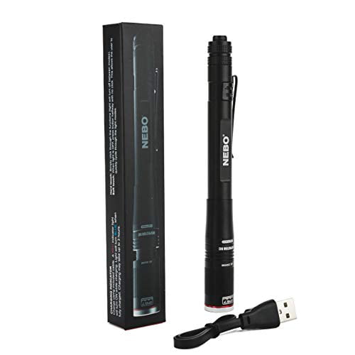Rechargeable Pen Light Flashlight 360-Lumens: NEBO Inspector Rechargeable Flashlights features FLEX Power, meaning it can be operated by the included rechargeable battery or by 2x AAA batteries Rechargeable Pen Light Flashlight 360-Lumens: NEBO Inspector Rechargeable Flashlights features FLEX Power, meaning it can be operated by the included rechargeable battery or by 2x AAA batteries