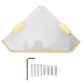 thumbnail image 1 of Corner Shower Caddy Space Aluminum Acrylic Wall Mounted Bathroom Shelf Storage Organizer for Toilet Dorm Kitchen Without Hook, 1 of 5