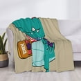 thumbnail image 3 of Yiaed Cool Dino Playing Skateboard Print Blanket Throw Blanket Soft Cozy Flannel Blanket for Home Bed Sofa Couch Chair-60"x50", 3 of 6