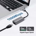 thumbnail image 6 of USB to Ethernet Adapter, 1000Mbps Plug and Play Ethernet Adapter with USB 3.0, Driver Free, RJ45 LAN Network Dongle Compatible with Switch, Laptop, PC, MacBook, Windows, 6 of 8