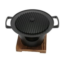 Hibachi Grill Smokeless Wooden Frame Charcoal Grill for Camping Home Barbecue