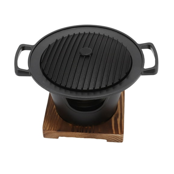 Hibachi Grill Smokeless Wooden Frame Charcoal Grill for Camping Home Barbecue