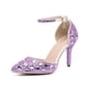 thumbnail image 2 of XIHAHA-Sandalias de tacón alto para mujer, zapatos de fiesta de Color, diseño Floral, con diamantes completos, 2 of 5