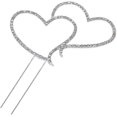 thumbnail image 1 of Adorno para tarta de boda Adorno para tarta de boda Delicado adorno para tarta de boda con forma de corazón de doble amor con cristales brillantes, 1 of 5