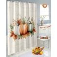 thumbnail image 6 of Thanksgiving Green Orange Pumpkin Shower Curtains for Bathroom, Leaf Vintage Text Texture Waterproof Fabric Shower Curtain for Bathroom Bathtub Decoration, Machine Washable, 54x"78", 6 of 9