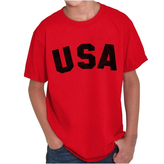 United States of America USA Patriot Crewneck T Shirts Boy Girl Teen Brisco Brands S