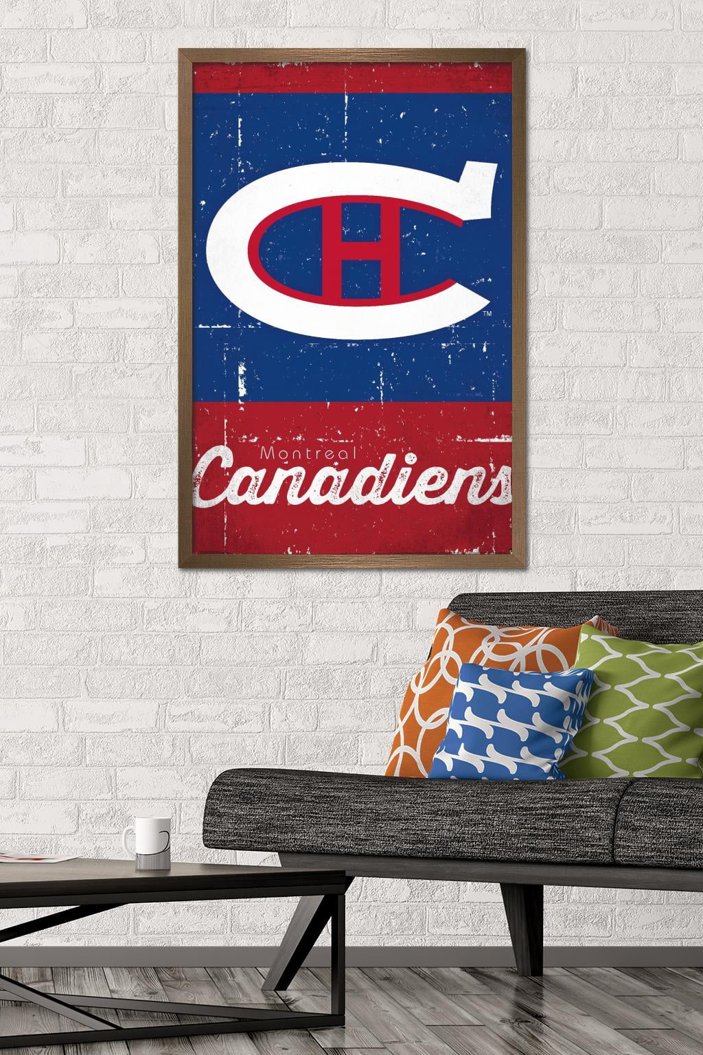 NHL Montreal Canadiens - Retro Logo 13 Wall Poster, 22.375" x 34", Framed