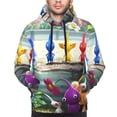 thumbnail image 5 of Lsque Pikmin Pattern Casual Men's Hoodie,Hooded Sweatshirt with Kangaroo Pocket,Pullover Hoodie-4X-Large, 5 of 8