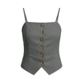 thumbnail image 5 of Women's Back Camisole Button Up Front Flap Slim Fitted Shirt Top, 5 of 7