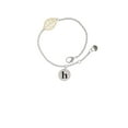 thumbnail image 2 of Delight Jewelry Silvertone Disc 1/2'' Initial - h - - Goldtone Leaf Delicate Bracelet, 6.25+1.75", 2 of 4