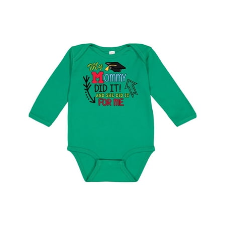 

Inktastic My Mommy Did It and She Did it For Me with Graduation Cap Gift Baby Boy Long Sleeve Bodysuit