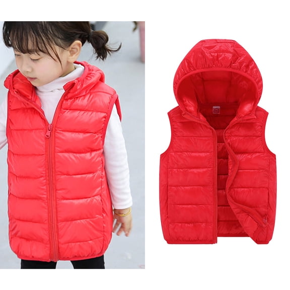 Teen Boys Girls Puffer Vest Girls Vest Baby Hoodie Vest Sleeveless Windproof Down Jacket Girls' Fashion for Girls 12-15 Years