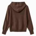 thumbnail image 5 of Luvrsol Cardigan Sweaters for Women Plus Size Hooded Lapel Collar Button Down Knit Jacket Solid Casual Sweater Coat, Coffee 2XL, 5 of 5