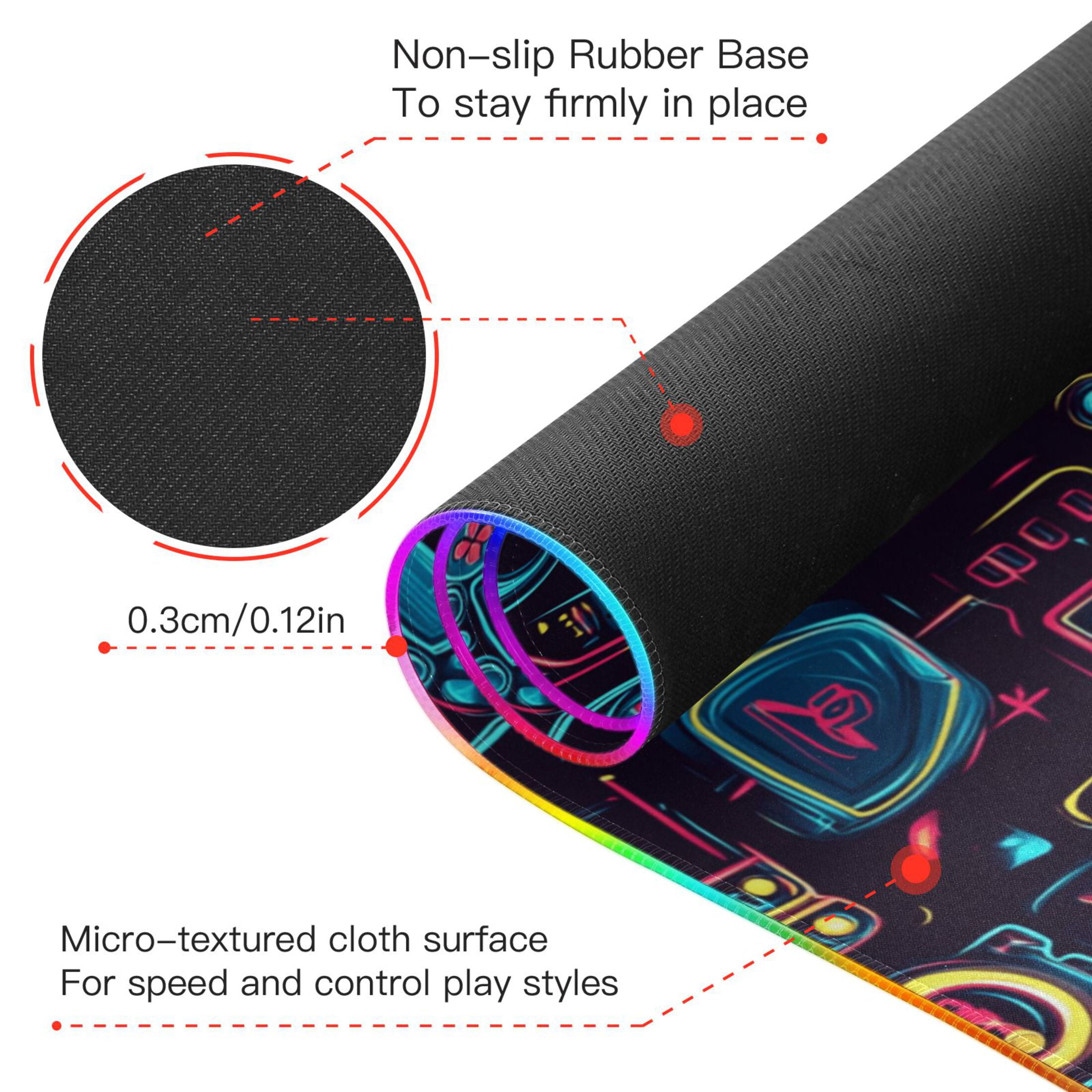 RGB Gaming Mouse Pad 15W Wireless Charging Large Waterproof Desk Mat 13 Light Modes Mousepad 31.5x11.8 Neon Game Controllers