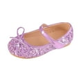 thumbnail image 1 of B91xZ Chaussures de Robe pour Fille Ballerines pour Fête École Chaussures Nœud Princesse, Violet 13.5, 1 of 5