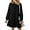 Black, variant on Womens 2025 Fall Long Sleeve Pullover Tops Crewneck Rib Knit Patchwork Sweatshirt Dress Casual Mini Dresses