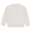 thumbnail image 2 of ZHOGXU Big Kids Girls Sweaters Long Sleeve Round Neck Knit Solid Color Warm Comfortable Top For Casual Daily Wear White 8-9 Years, 2 of 4
