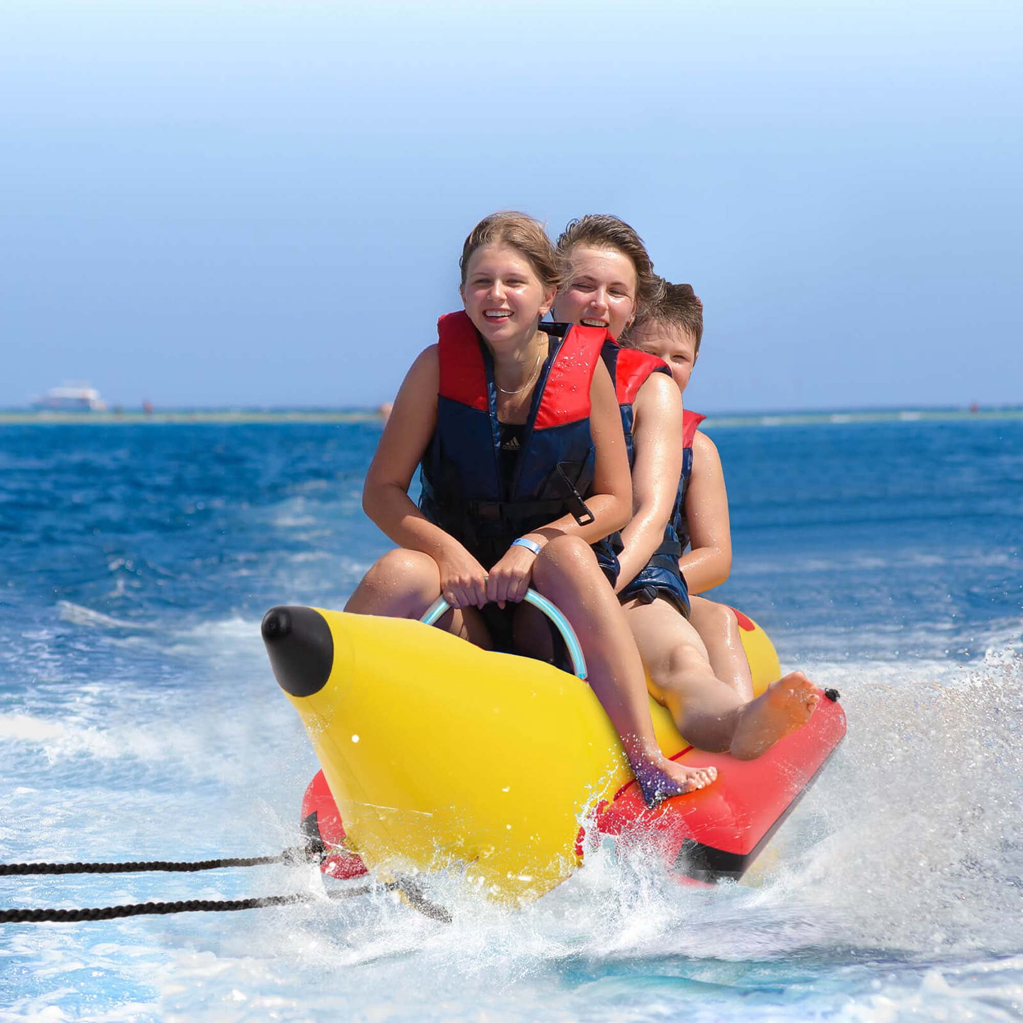 Goplus 3-Person Inflatable Raft with Boating and Water Sports Electric Air Pump