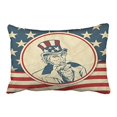 thumbnail image 1 of RYLABLUE Vintage Traditional Rustic American Flag Uncle Patriotic Tribal Polyester 20 x 30 Inch Rectangle Throw Pillow Covers With Hidden Zipper Home Sofa Cushion Decorative Pillowcases, 1 of 1