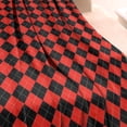 thumbnail image 3 of Red Black Checkerboard Checkered Pattern Blanket,Comfortable Soft Flannel Throw Blanket,All Season,Warm Lightweight Blankets for Sofa Bed Couch Living Room Chair,60"x80", 3 of 4