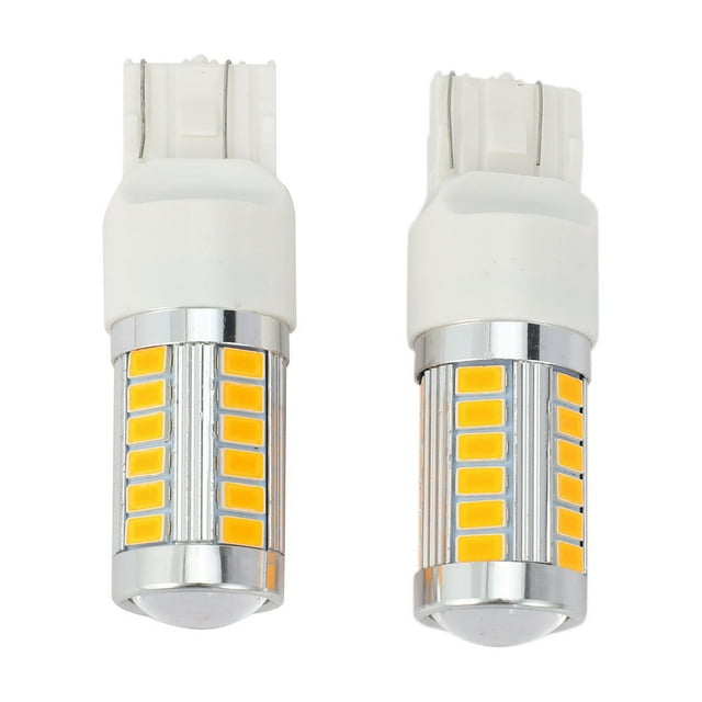 7443, T20 Led Bulbs Amber Yellow 900 Lumens Super Bright Turn Signals Light Brake Stop Parking Light Back Up Reverse Light Tail Light Bulb (Pack Of 2)