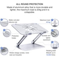 thumbnail image 3 of Skrebba Laptop Stand, Laptop Riser with Heat-Vent to Elevate Laptop, Adjustable Ergonomic Desktop Laptop Stand Holder with Slide-Proof Silicone and Protective Hooks, for MacBook Pro/Air (Silver), 3 of 6