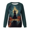 thumbnail image 3 of Uootdi Halloween Shirts for Women Plus Size Long Sleeve Tops Funny Witchy Pumpkin Ghost Graphic Gift Tees Cotton Crewneck Blouse s, 3 of 5