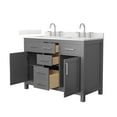 thumbnail image 2 of Beckett 48" Dark Gray Double Vanity & Giotto Quartz Top (3-Hole) & Nickel Trim, 2 of 5