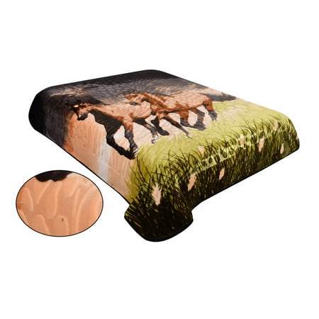 Jumbo Comforter - Osake Clearance Super Soft Luxury Blanket / Comforter Beautiful Design, 1ply, Clearance Embossing Jumbo Size Super Soft Luxury Blanket / Comforter Beautiful Design horse, TEBJ-06 brown