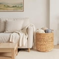 thumbnail image 5 of Best Choice Products Round Storage Basket w/ Handles, Handwoven Water Hyacinth, Storage Organizer Tote - Natural, 5 of 9