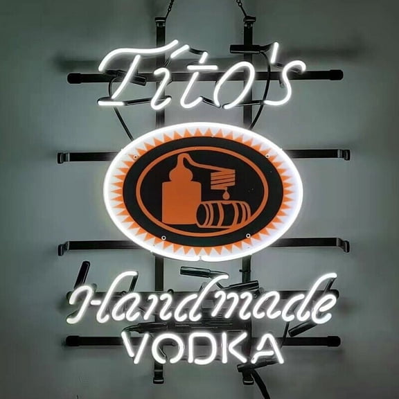 Tito's Handmade Vodka Beer Neon Sign Light Real Glass Beer Bar Pub Store Cave Wall Decor Visual Art 19x15