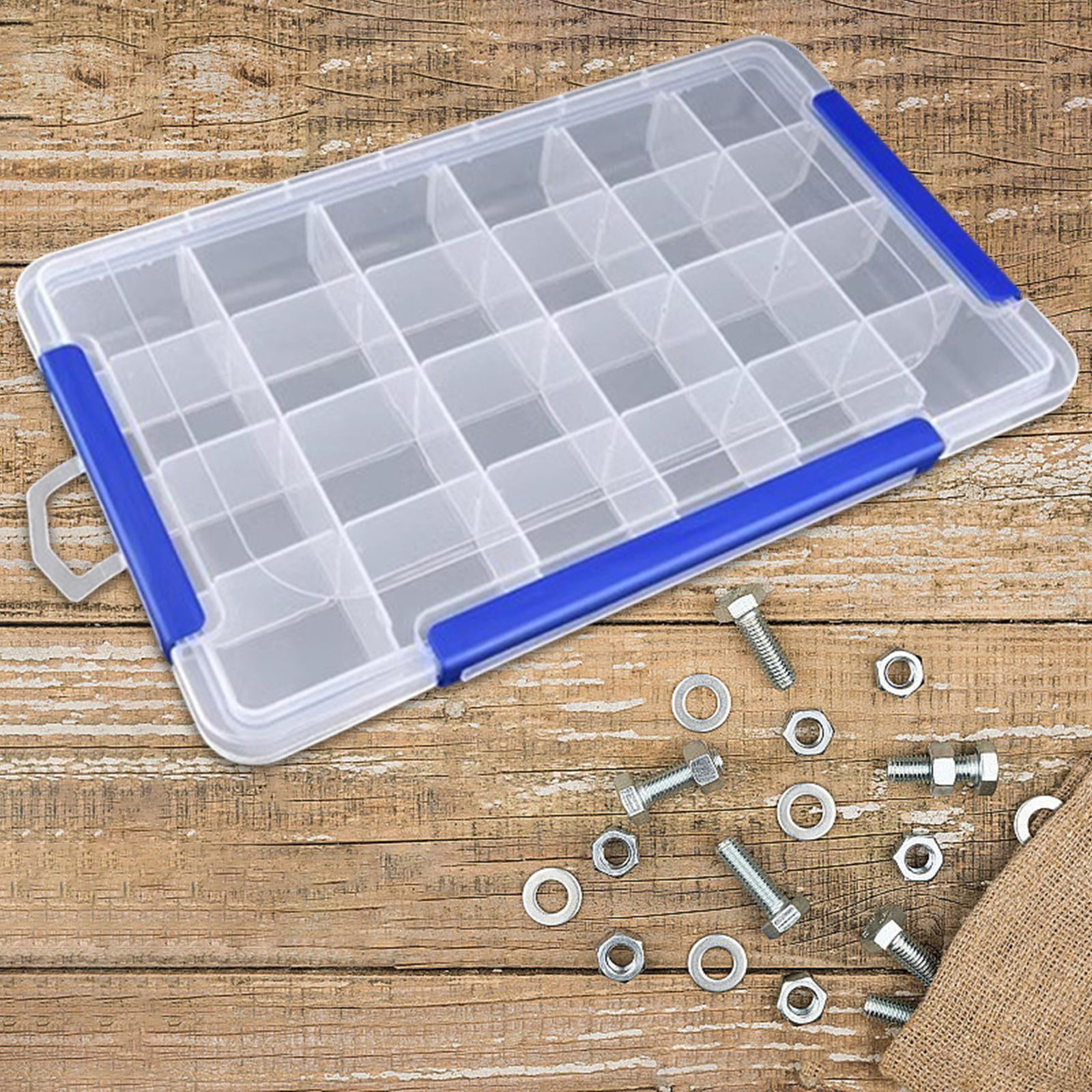 Fiocias Clear Organizer Box Bead Organizer Empty Portable Multifunctional Tackle Box for 24 Grid