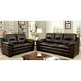 thumbnail image 3 of Bowery Hill Contemporary Faux Leather Tufted Loveseat in Brown, 3 of 4