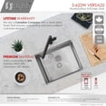 thumbnail image 3 of Stylish Undermount 22” Stainless Steel Single Bowl Workstation Kitchen Sink with 3 accs S-622W, 3 of 16