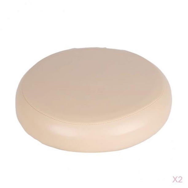 2 fundas impermeables para taburetes de bar de piel sintética, fundas para cojines de asiento de silla redondas champán