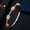 Rose Gold Plated, variant on Statement Cubic Zircon Stackable Yellow Gold Open Cuff Bangle for Bridal Wedding