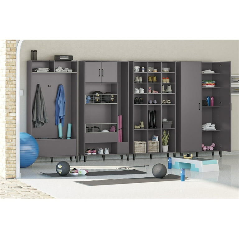 SystemBuild Evolution Flex Athletic Shoe Storage Cabinet in Graphite