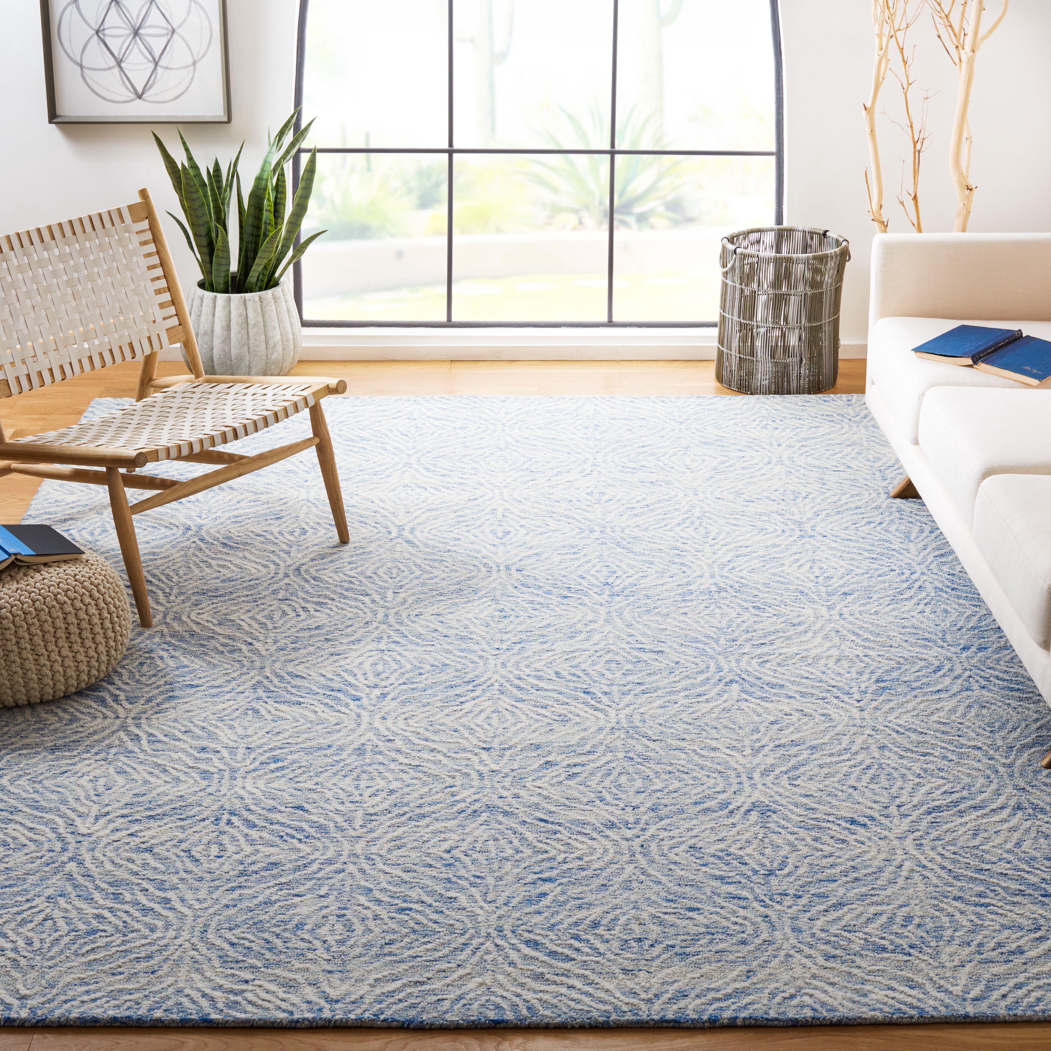 SAFAVIEH Metro Dalach Medallion Area Rug, Blue/Ivory, 8' x 10'