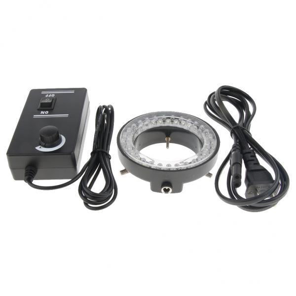 3x de luz de microscopio Ajustable 60 LED Iluminador para microscopio estéreo Negro, 2.4 '' (62 mm) de diámetro interior y 3.7 '' (95 mm) de di Sunnimix Anillo de luz de microscopio