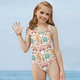 thumbnail image 5 of FOR U DESIGNS Cute One Piece Swimsuit Teen Girls V Neck Beach Acticewear Size 11-12T Cartoon Mushroom Sleeveless Swimwear Leotards for Dancing Swimming, 5 of 8