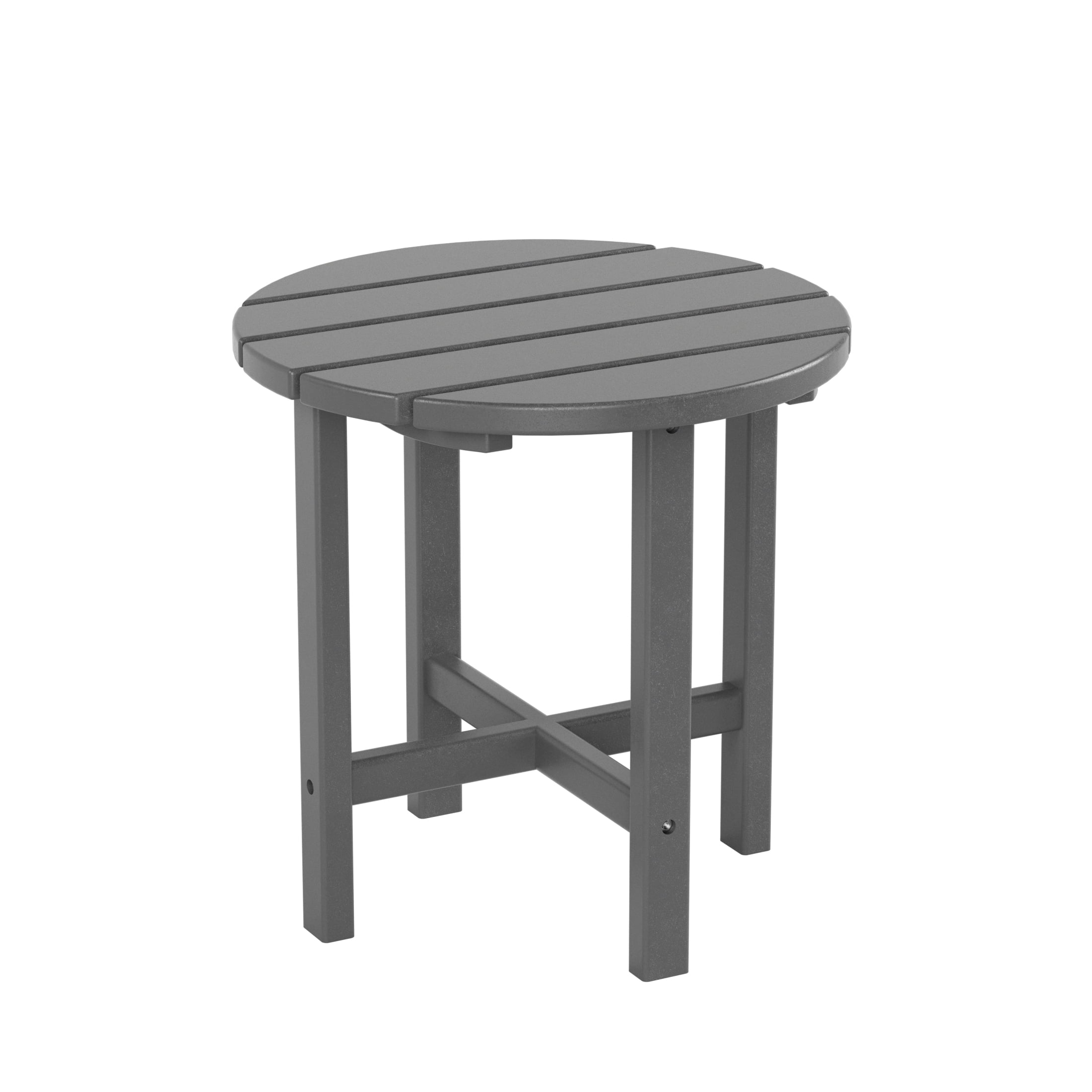 Westin Outdoor with Side Table HDPE Plastic Adirondack Chair - Gray (Set of 2)