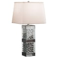 thumbnail image 2 of Benjara 26" Table Lamp- Empire Shade- Crystal Glass Stand- Clear Finish, 2 of 7