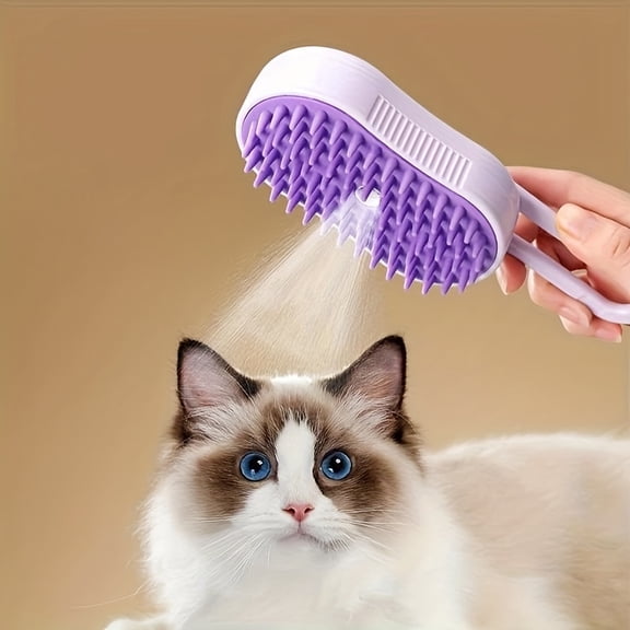 purple Self-Cleaning Pet Grooming Brush,3-In-1 Self-Cleaning Pet Grooming Brush with Steam Spray for Cats Dogs Shedding Control (2026 New Model)