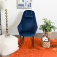 thumbnail image 5 of Padova Mid Century Modern Indoor Nursery Velvet Rocking Chairs in Blue, 5 of 6