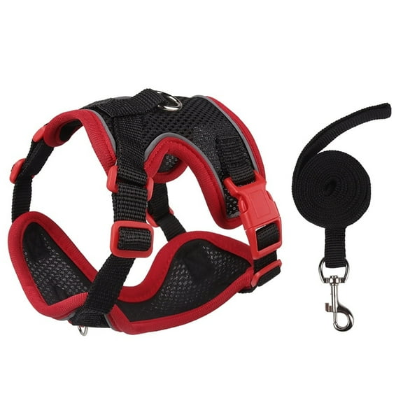 Levviye Cat Harness & Leash Set Reflective Escape-Proof Vest Breathable Soft Air Mesh for Cats and Small Dogs Walking, Black S