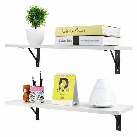 - Zimtown 2 Display Shelf Floating Shelves Wall Mounted White